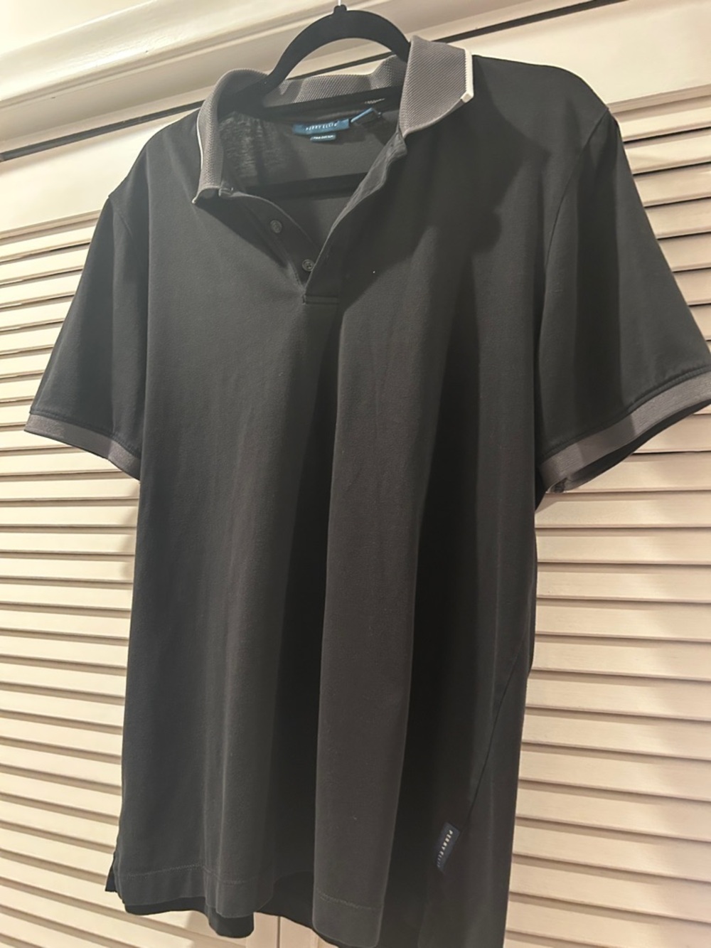 Men's Perry Ellis Black Polo Shirt with Contrast Trim